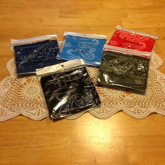 Multi-purpose bandanas - five teardrop / bohemian style in bundle - Picture 1 of 11